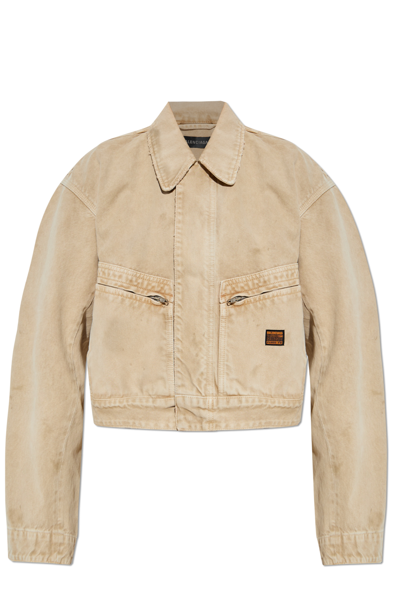 ジャケット BALENCIAGA FW25 Beige denim jacket (842161TSWB2 9501) Beige Denim jacket with a `vintage` effect Balenciaga